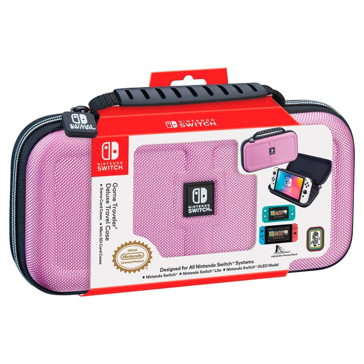 NINTENDO - Estuche de Viaje para Nintendo Switch Rosado  Game Traveler (RDS)  Licencia Nintendo
