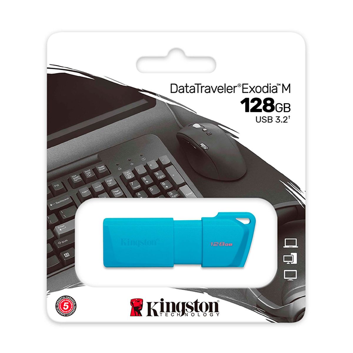 KINGSTON - MEMORIA USB 128GB DTXM NEON 32 AZUL KINGSTON PN KC-U2L128-7LB