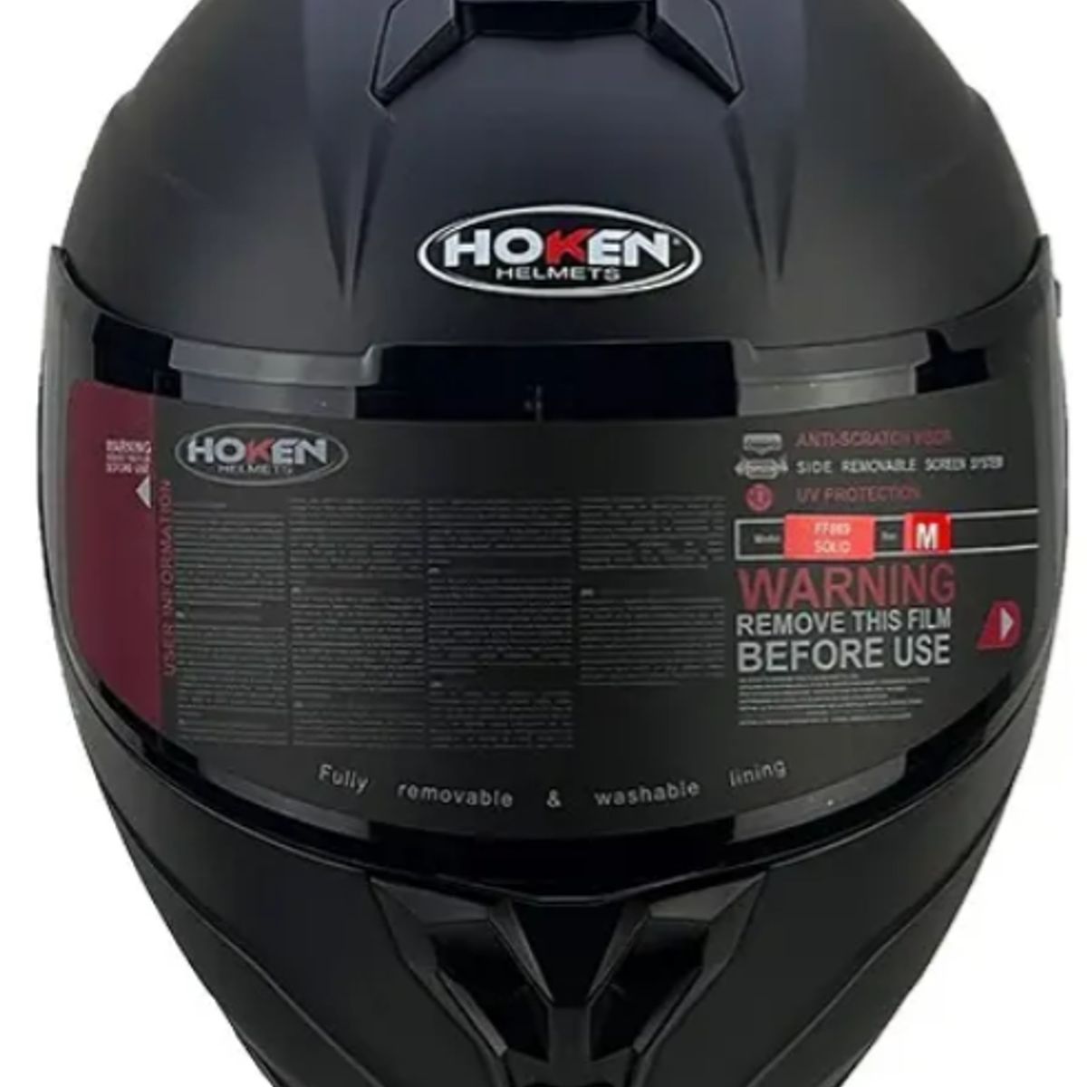 GENERICO - CASCO HOKEN FF869 HIGHER NEGRO MATE  VISOR OSCURO CERTIFICADO ECER-22.06 Y DOT