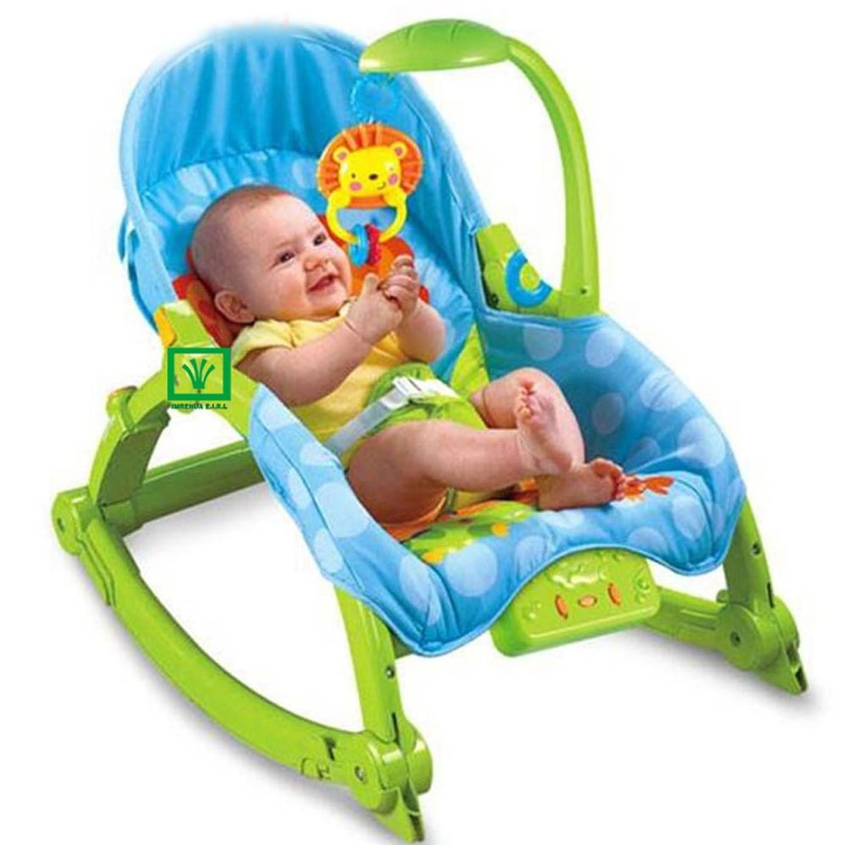 IDEAL - Silla de Comer Mecedora Vibrador Lámpara Musical Verde