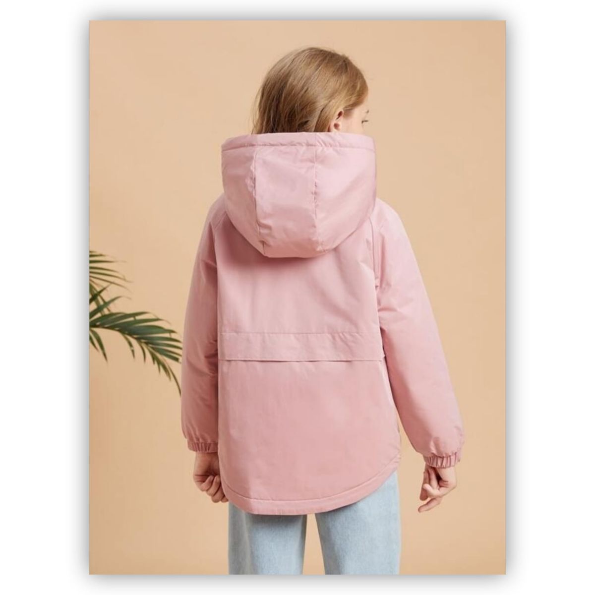 TAIS PRINCESS - Abrigo oblicuo rosa con capucha niñas