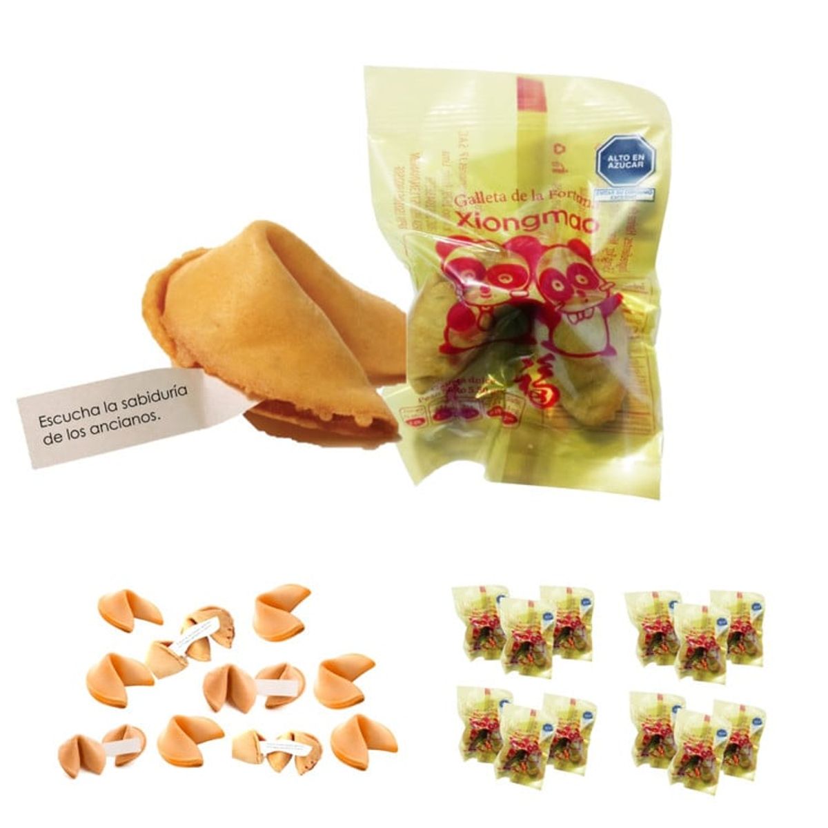 GENERICO - Galleta De La Suerte 12u Obleas Frases Fortuna Lucky Xiong
