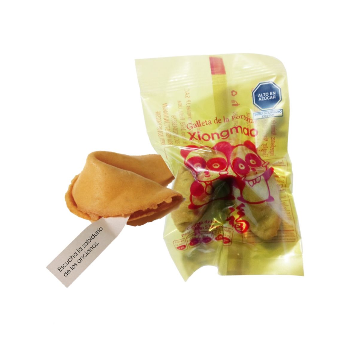 GENERICO - Galleta De La Suerte 1u Obleas Frase Fortuna Lucky Xiong Mao