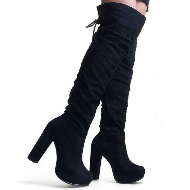 GENERICO - Taco Mujer Altura Chic 2086L-78 Color Negro