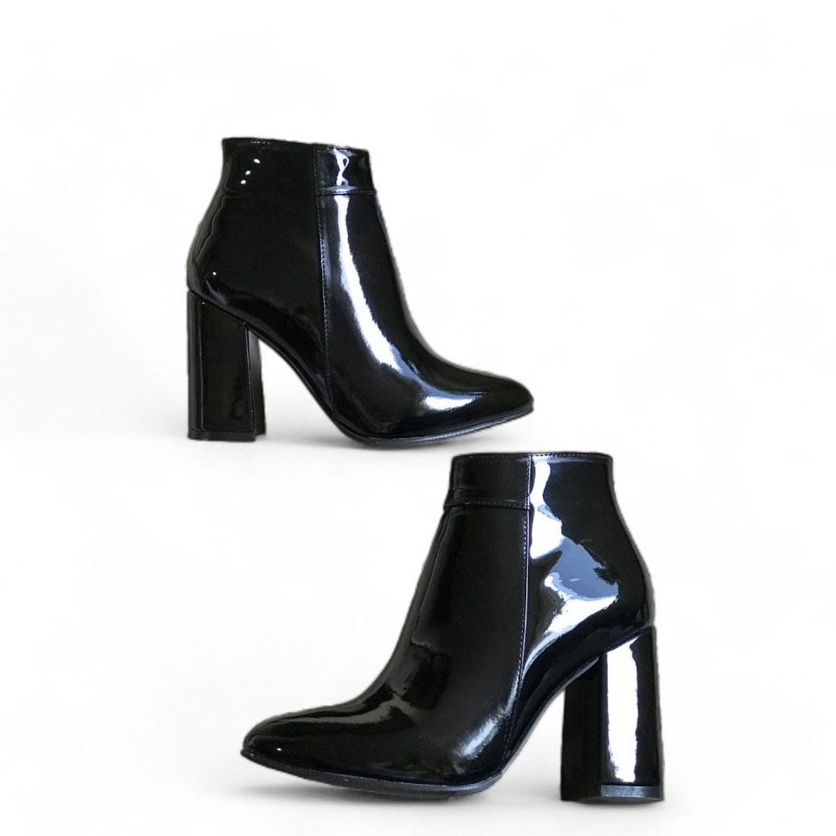 GENERICO - Taco Mujer Tacon Cuadrado 2086L-60 Color Charol Negro