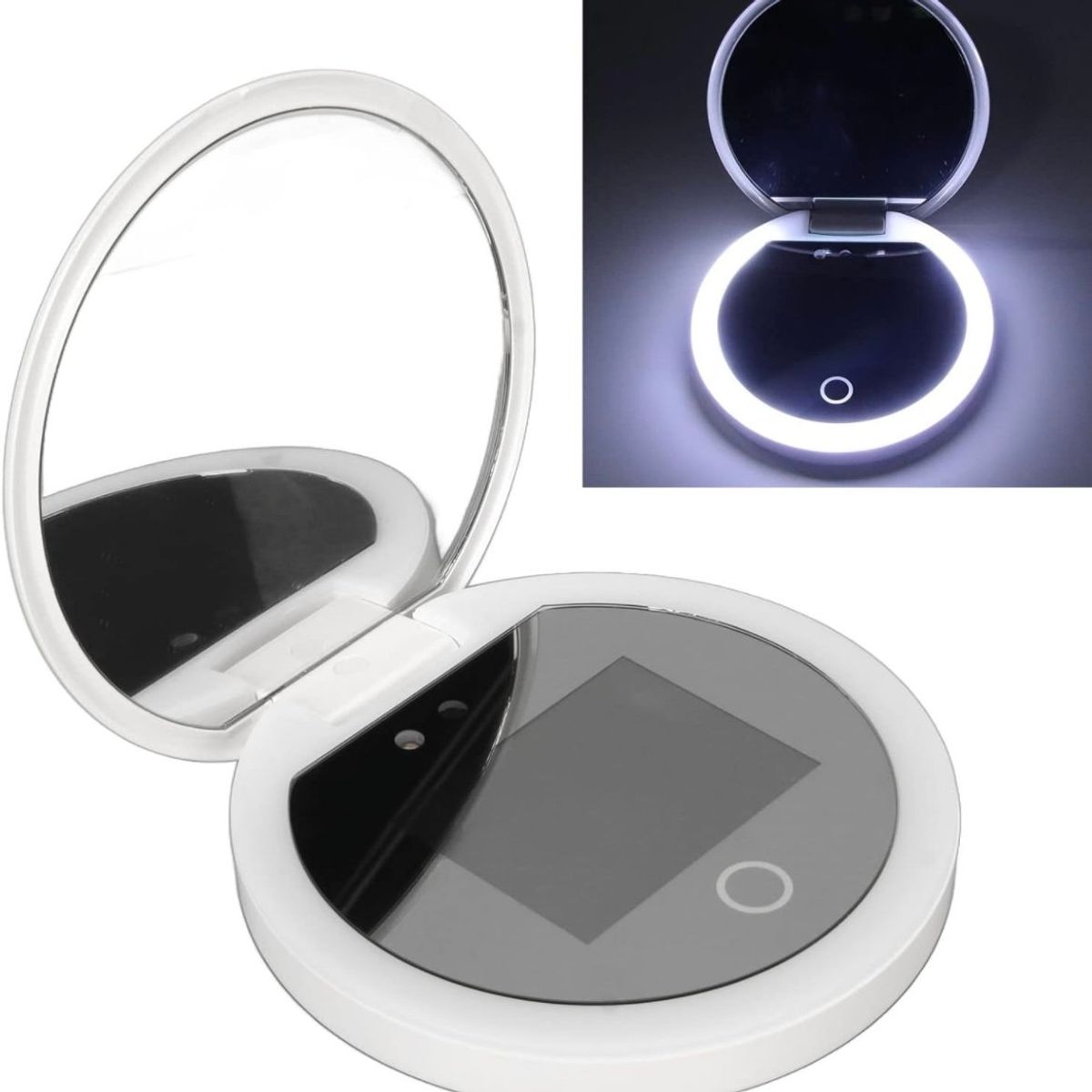 GENERICO - Espejo Compacto Con Cámara Uv Para Prueba De Protector Solar