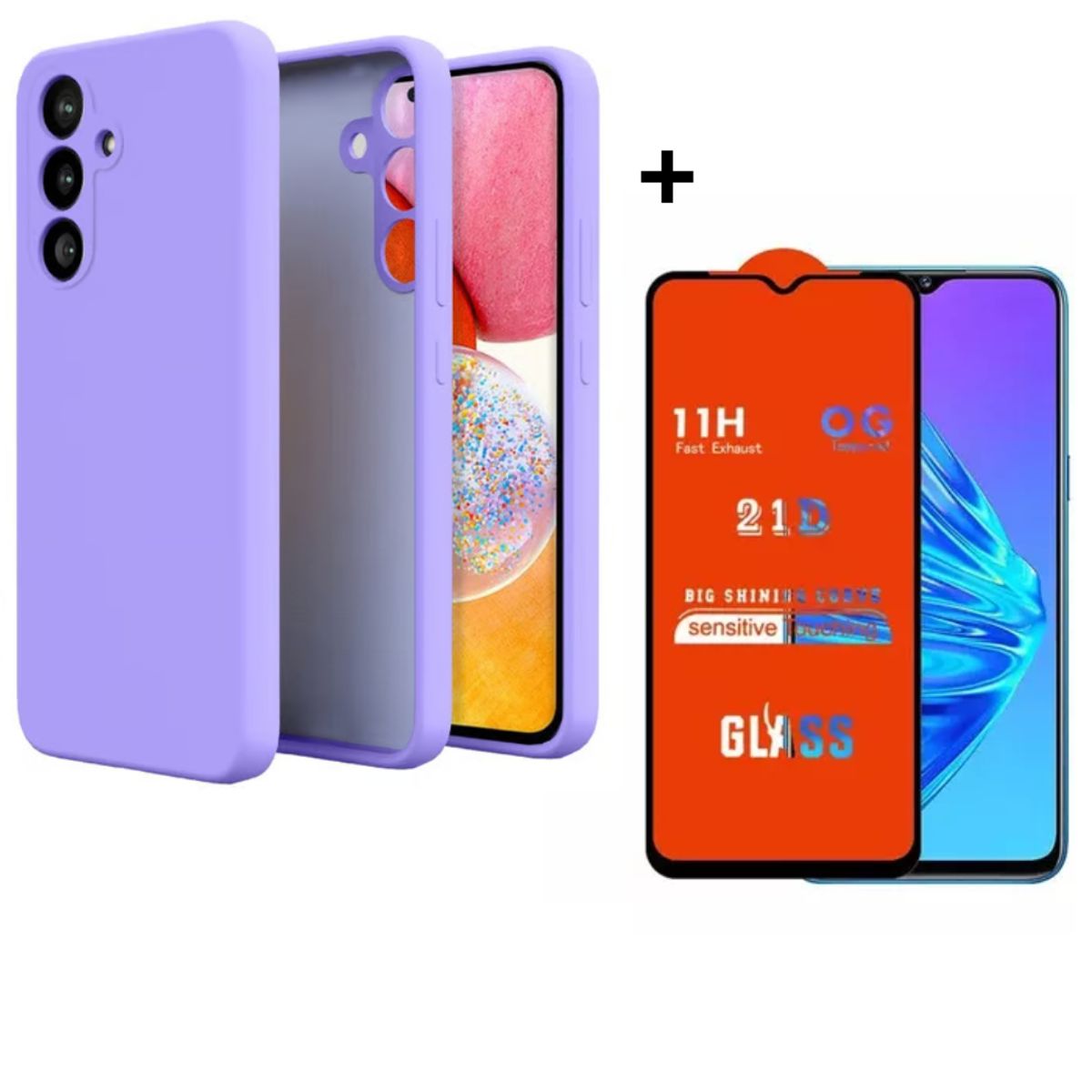 SPACE - CASE SILICONA SAMSUNG A55 LILA + MICA