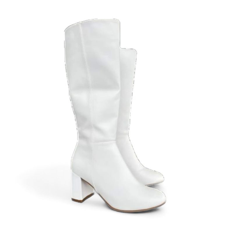 GENERICO - Bota Mujer Alta City Taco 7 2086L-75 Color Blanco