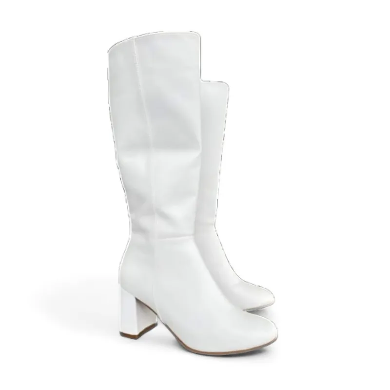 GENERICO - Bota Mujer Alta City Taco 7 2086L-75 Color Blanco