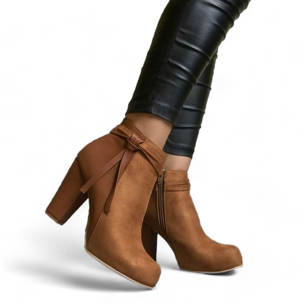 GENERICO - Taco Mujer Lazo Largo Cruzado 2086L-68 Color Marron