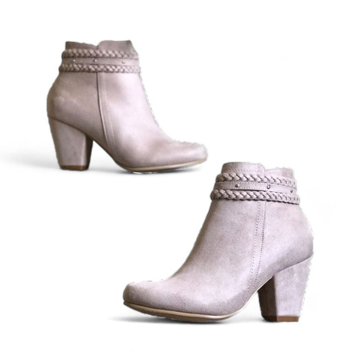 GENERICO - Tacon Mujer Tiras Trenzadas 2086L-60 Color Hueso