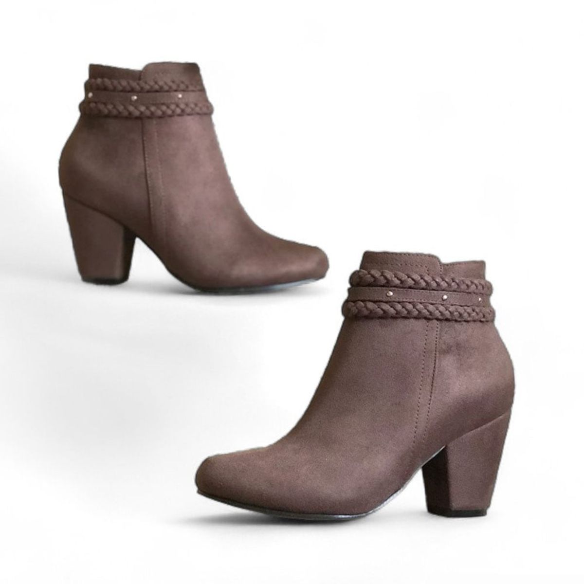 GENERICO - Tacon Mujer Tiras Trenzadas 2086L-60 Color Marron