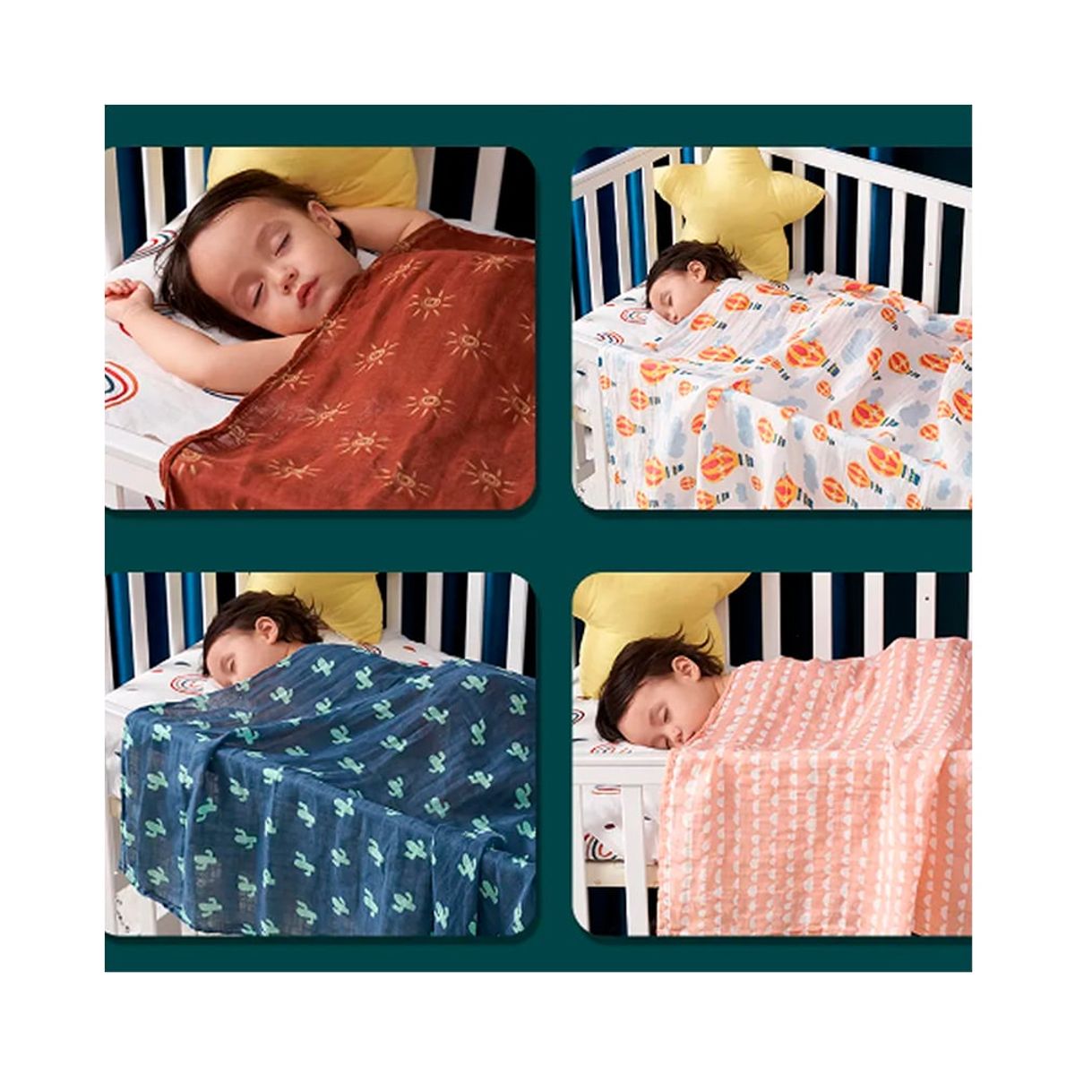 GENERICO - Manta Muselina para Bebé Algodón y Bambú Pack x  3 Unidades