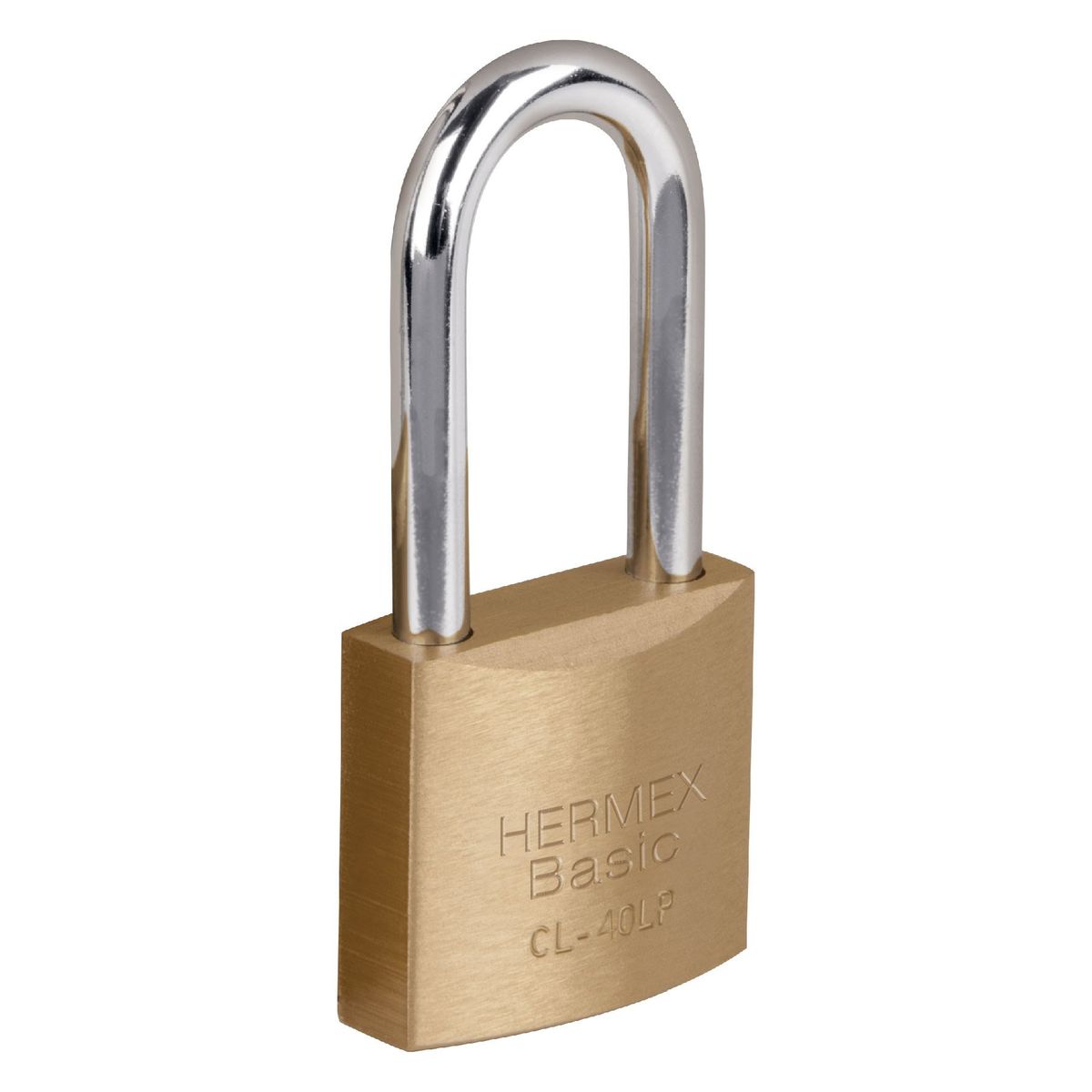 HERMEX - Candado 40mm Arco Largo Laton Solido 23517 Hermex
