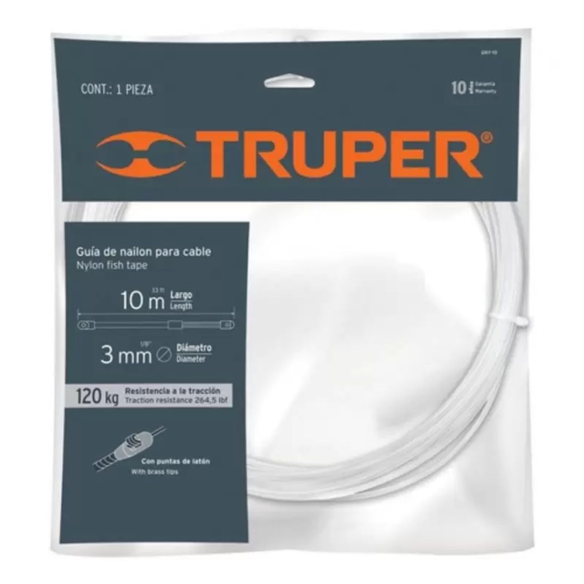 TRUPER - Guía Pasa Cable De Nylón 10MTS Truper