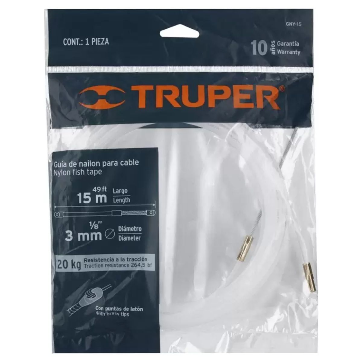 TRUPER - Guía Pasa Cable De Nylón 20MTS Truper