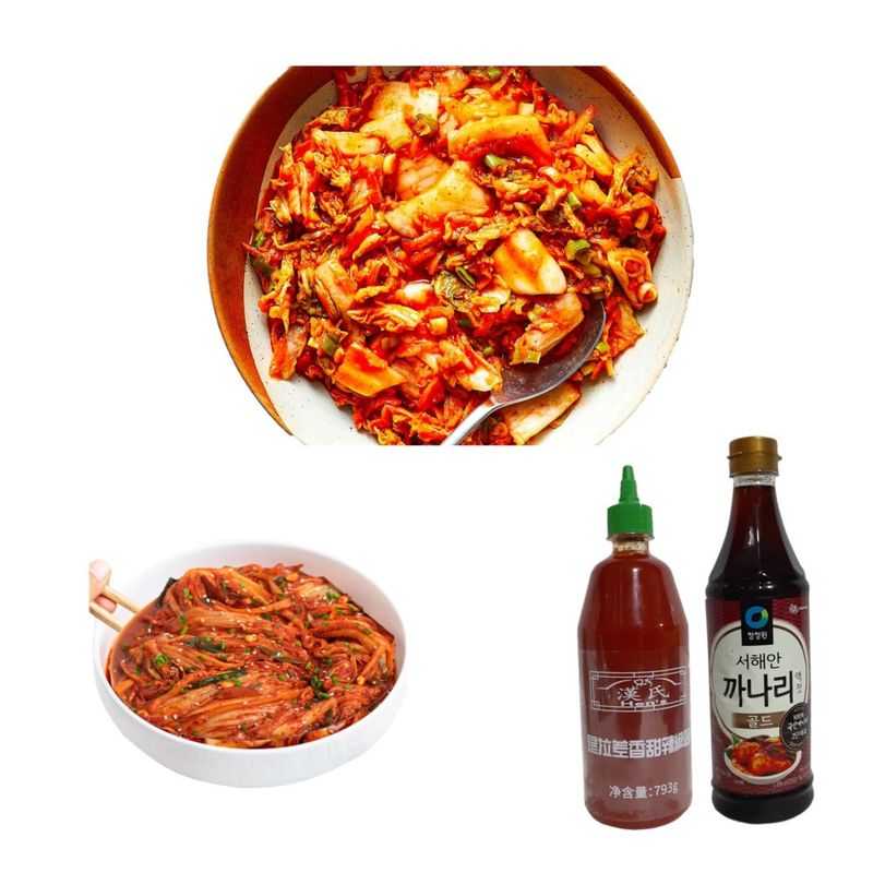 GENERICO - Pack Coreano Kimchi 2u Shiracha y Salsa Pescado Kkanari