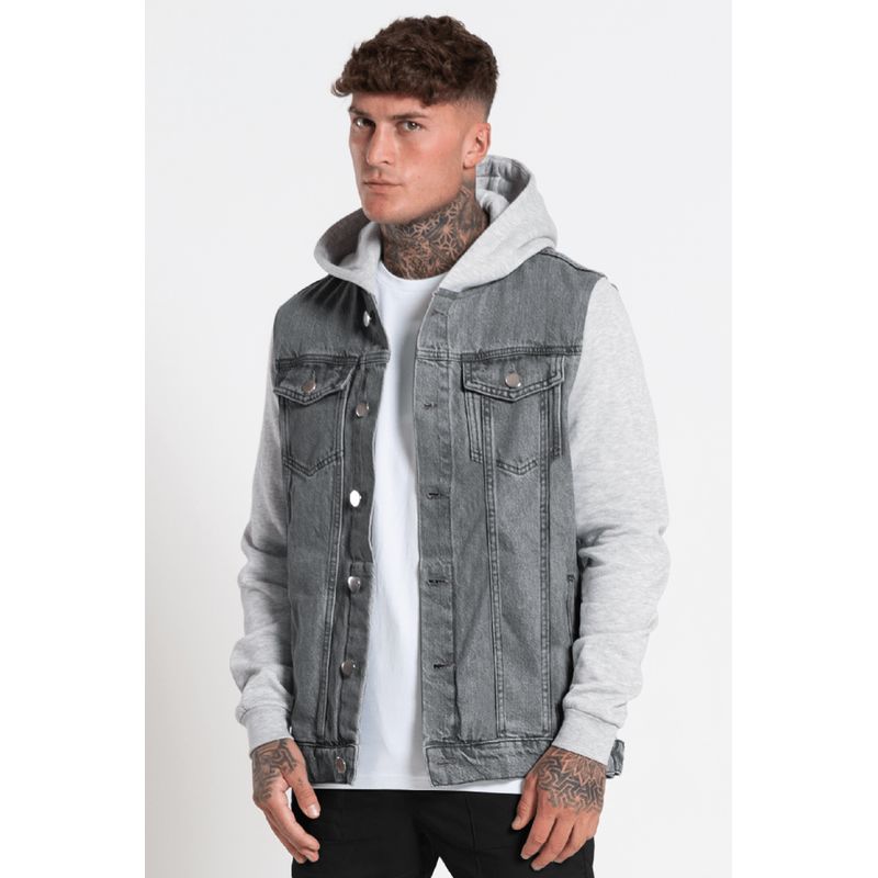 GENERICO - Casaca Jean afranelado Hombre
