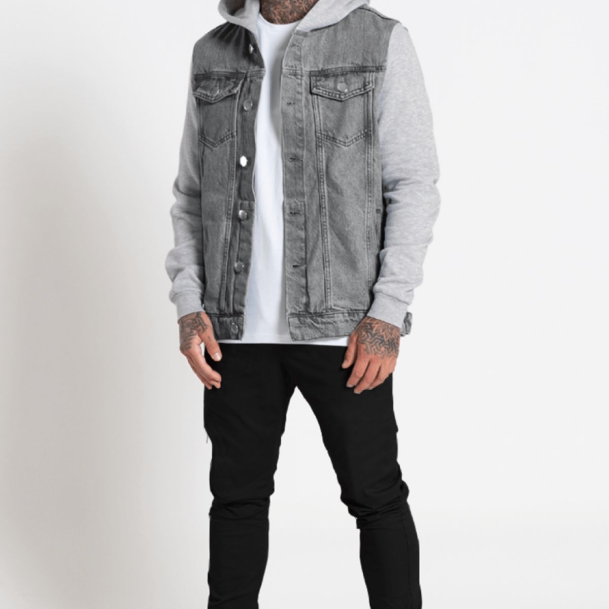 GENERICO - Casaca Jean afranelado Hombre