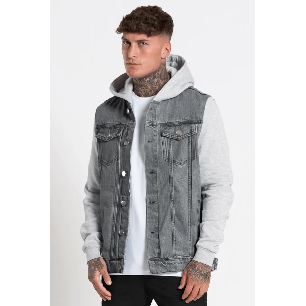 GENERICO - Casaca Jean afranelado Hombre