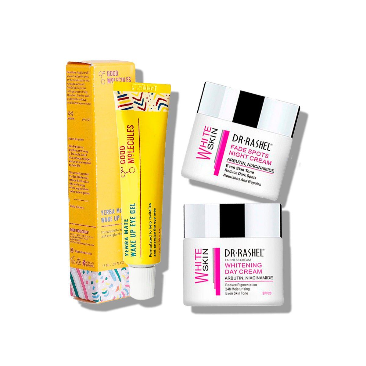 GOOD MOLECULES - Contorno De Ojos Yerba Mate Wake15ml-Dr Rashel White Skin Crema Dia y Noche 50 GR