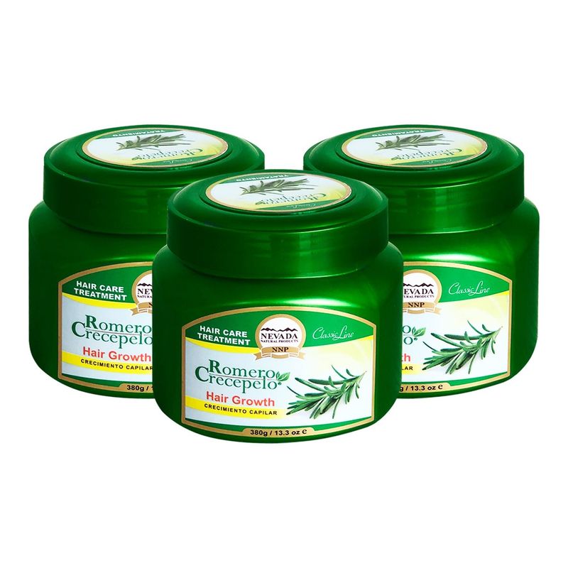 NEVADA NATURAL PRODUCTS - Crema Romero Crecepelo Crecimiento Capilar Nevada 380Gr 3 Unidades