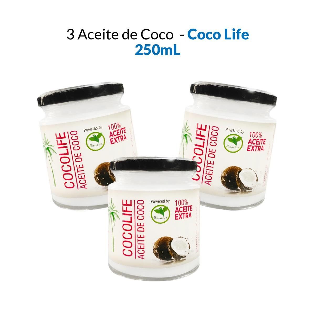 IMPORTADO MC - Coco Life Aceite De Coco 250ml 3 Unidades