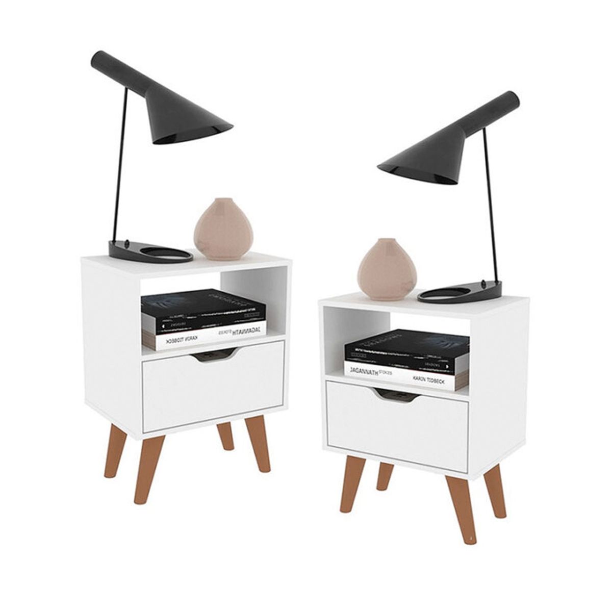 2020 HOME PERU - Combo 2 Veladores con puerta Essen Blanco