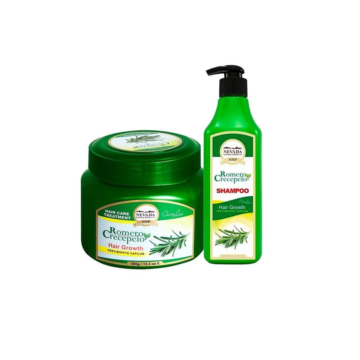 NEVADA NATURAL PRODUCTS - Crema Romero Crecepelo 380Gr + Shampoo Romero Crecepelo 520ml