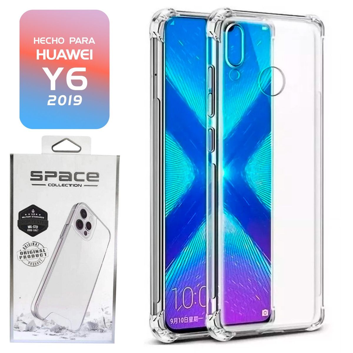 IMPORTADO MC - Space Case Transparente Huawei Y6 2019 Funda Para celular
