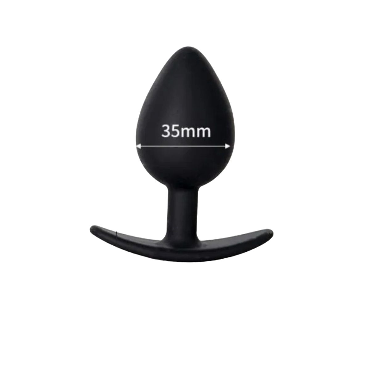 GENERICO - Plug de silicona Negro con bola de metal  7.5 x 3.5