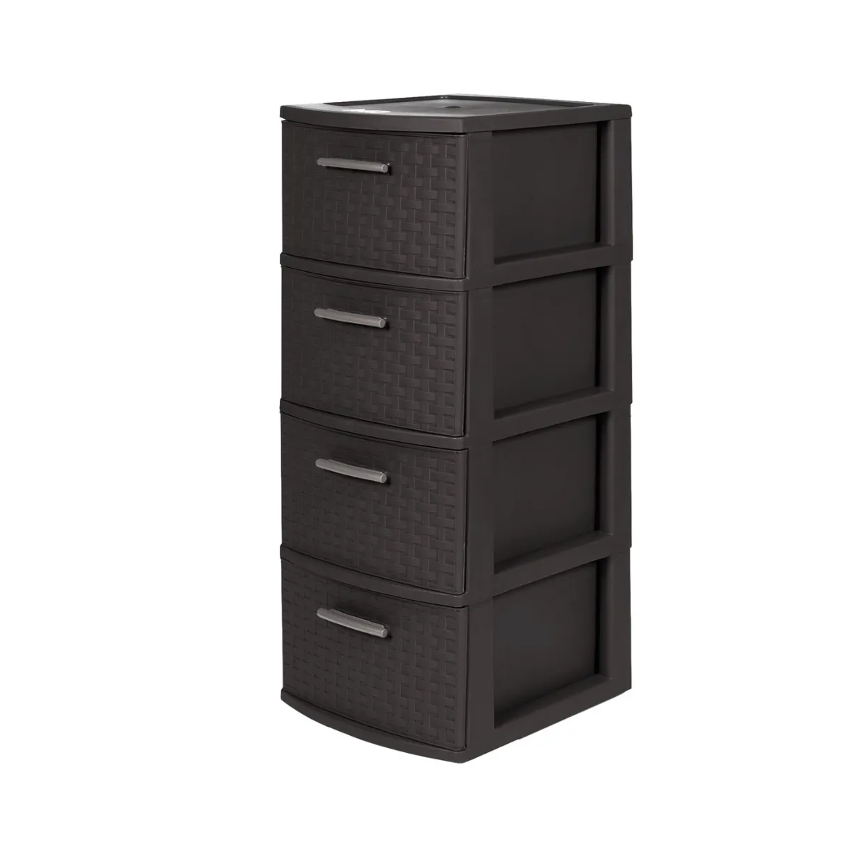 QRUBBER - Cajonera Modelo Infinity Color Café Oscuro 4 Niveles - MQ