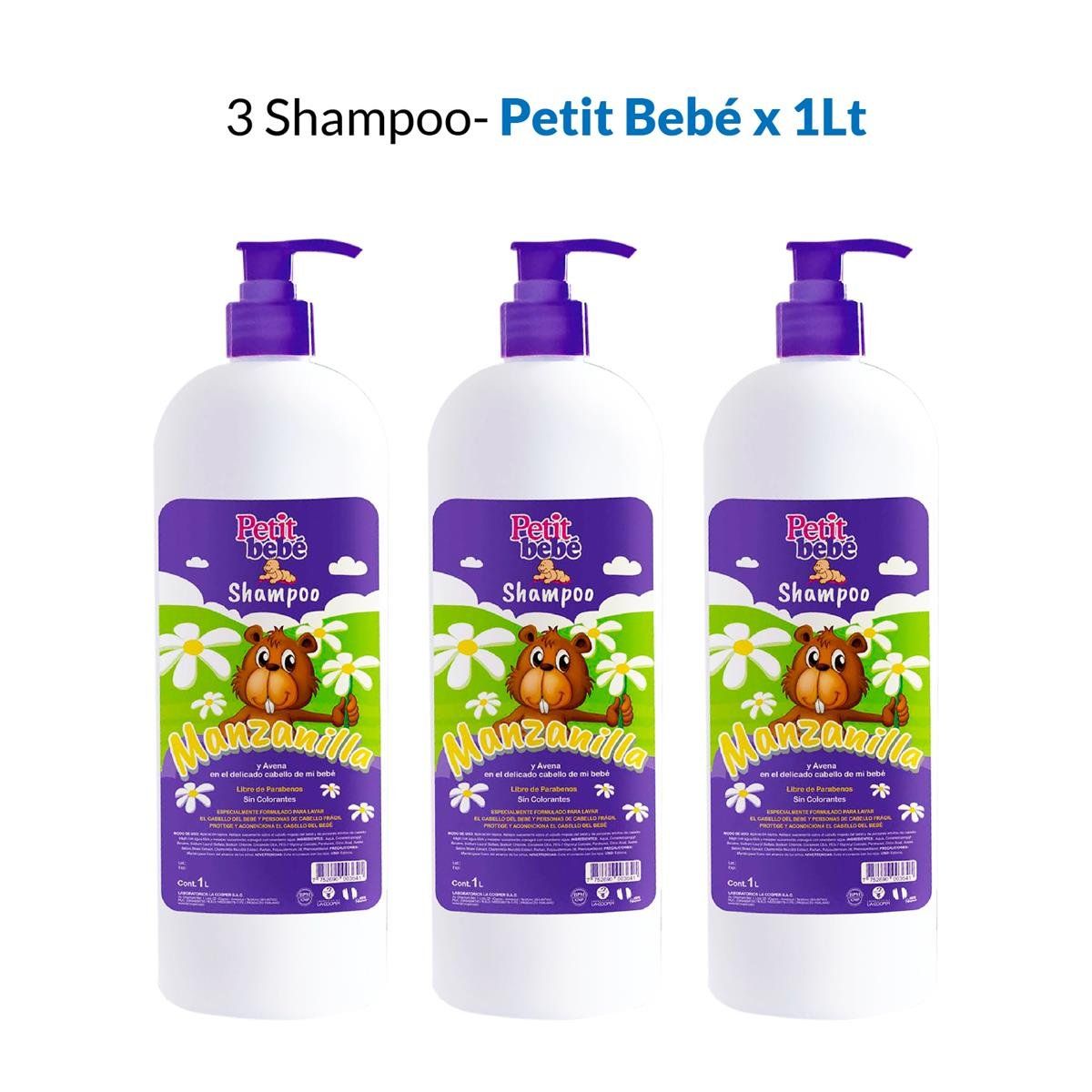 IMPORTADO MC - Shampoo Petit Bebé 1Lt 3 Unidades