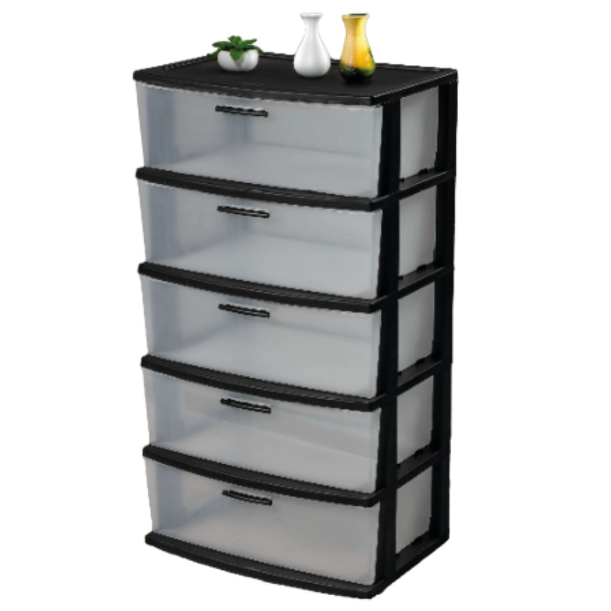 QRUBBER - Cajonera Modelo Infinity 5 Niveles Color Negro - MQ