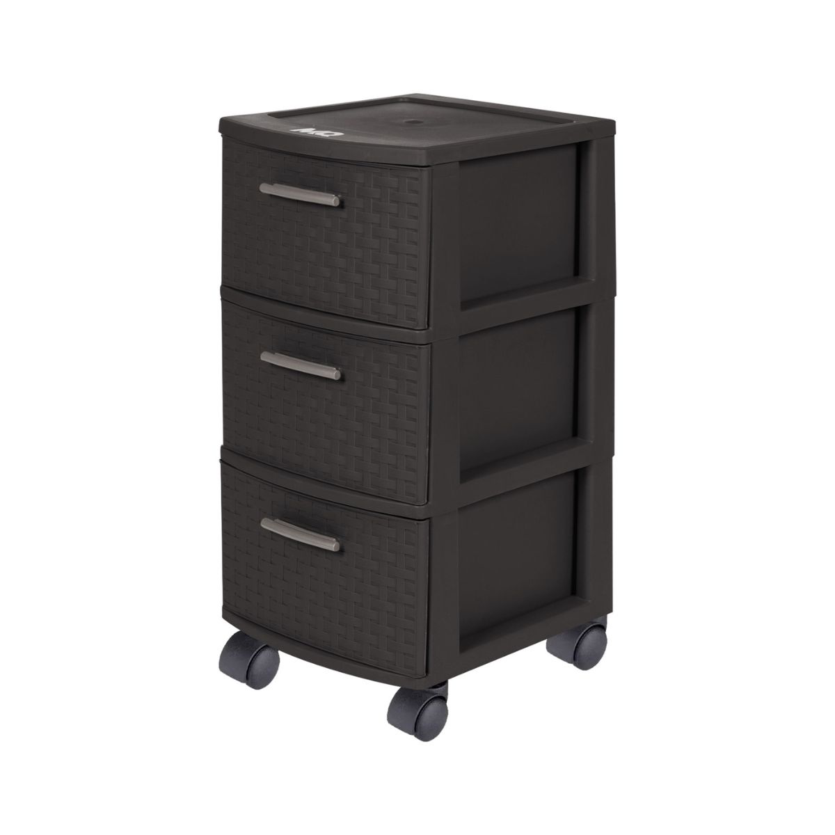 QRUBBER - Cajonera Modelo Infinity Con Ruedas Color Café Oscuro 3 Niveles - MQ