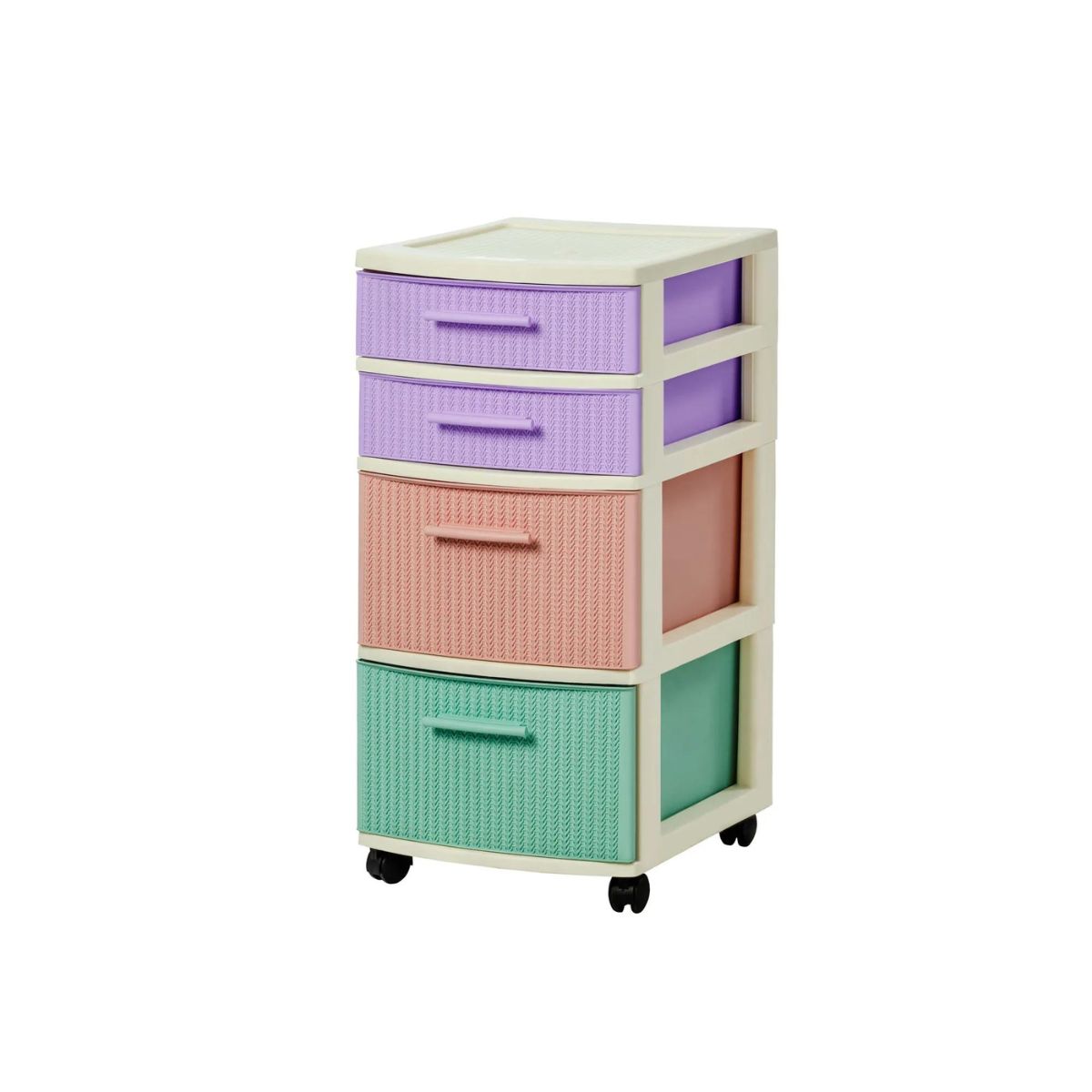 QRUBBER - Cajonera Modelo Candy Con Ruedas Color Multicolor 4 Niveles - MQ