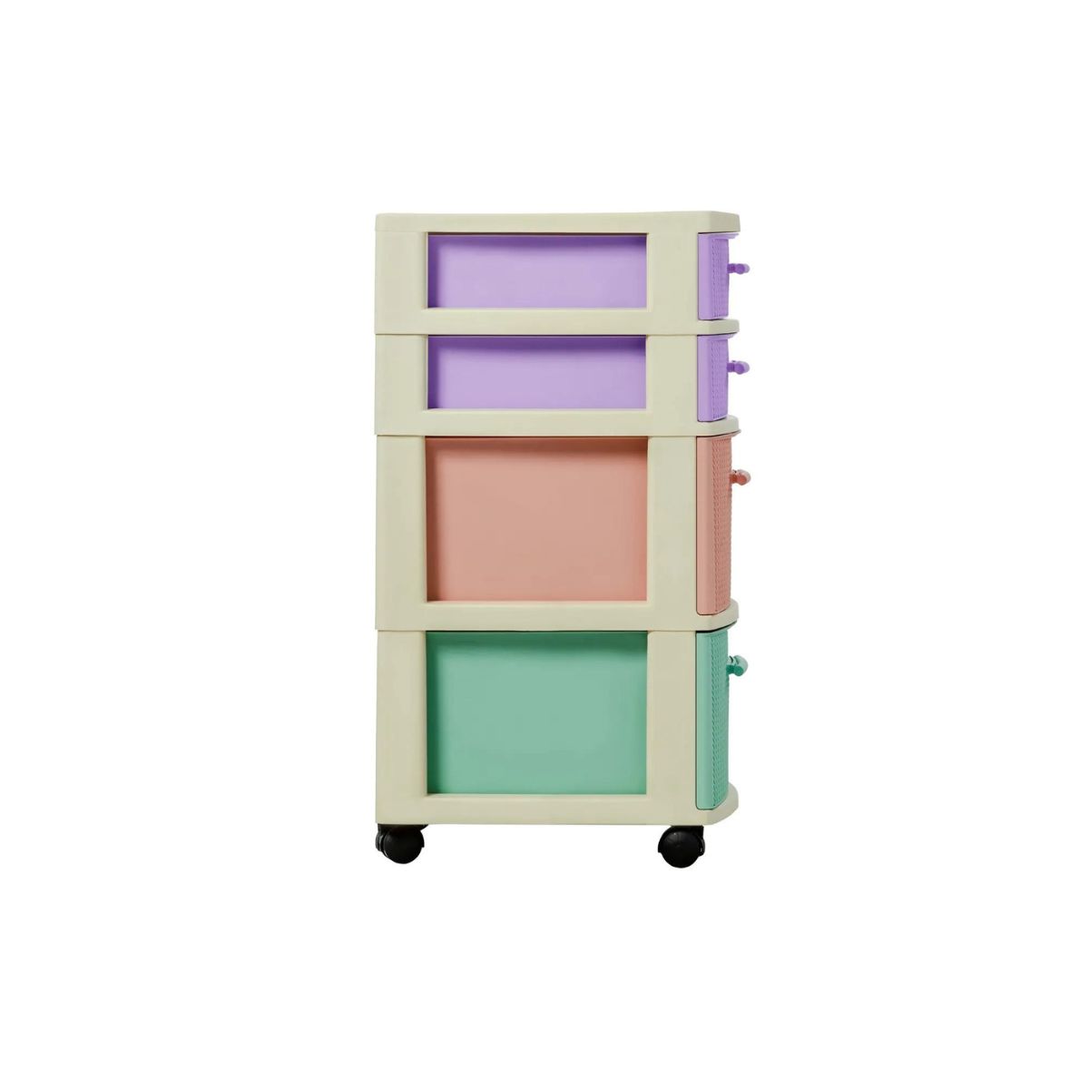 QRUBBER - Cajonera Modelo Candy Con Ruedas Color Multicolor 4 Niveles - MQ