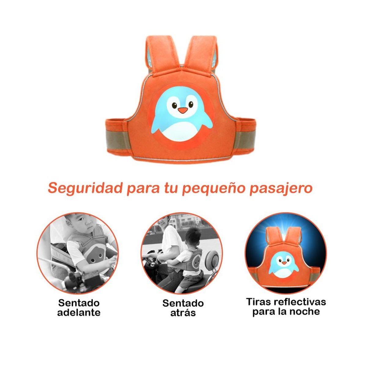 KIDS - Arnés de Seguridad  para Niños NARANJA: Viaja con Protección