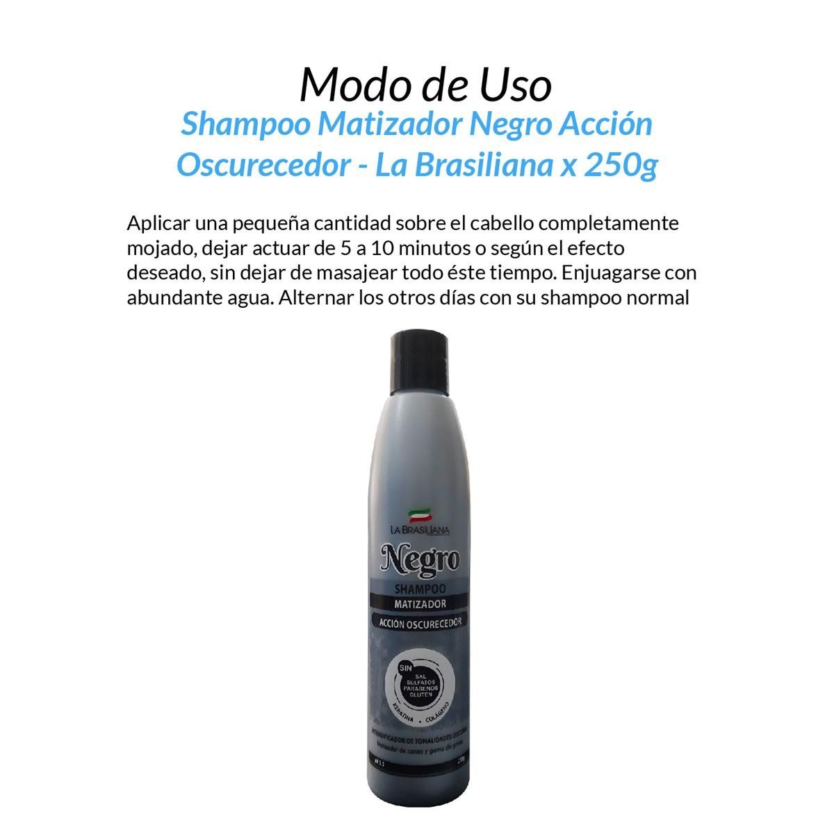 LA BRASILIANA - Shampoo Matizador Negro Acción Oscurecedor La Brasiliana 250Gr