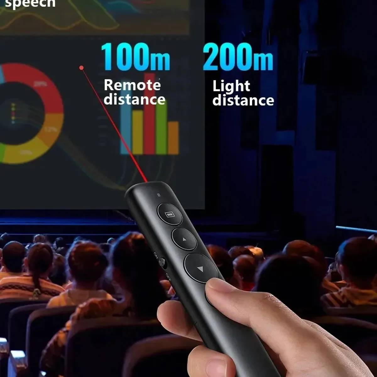 UGREEN - PRESENTADOR LASER  INALAMBRICO 200M 24GHZ