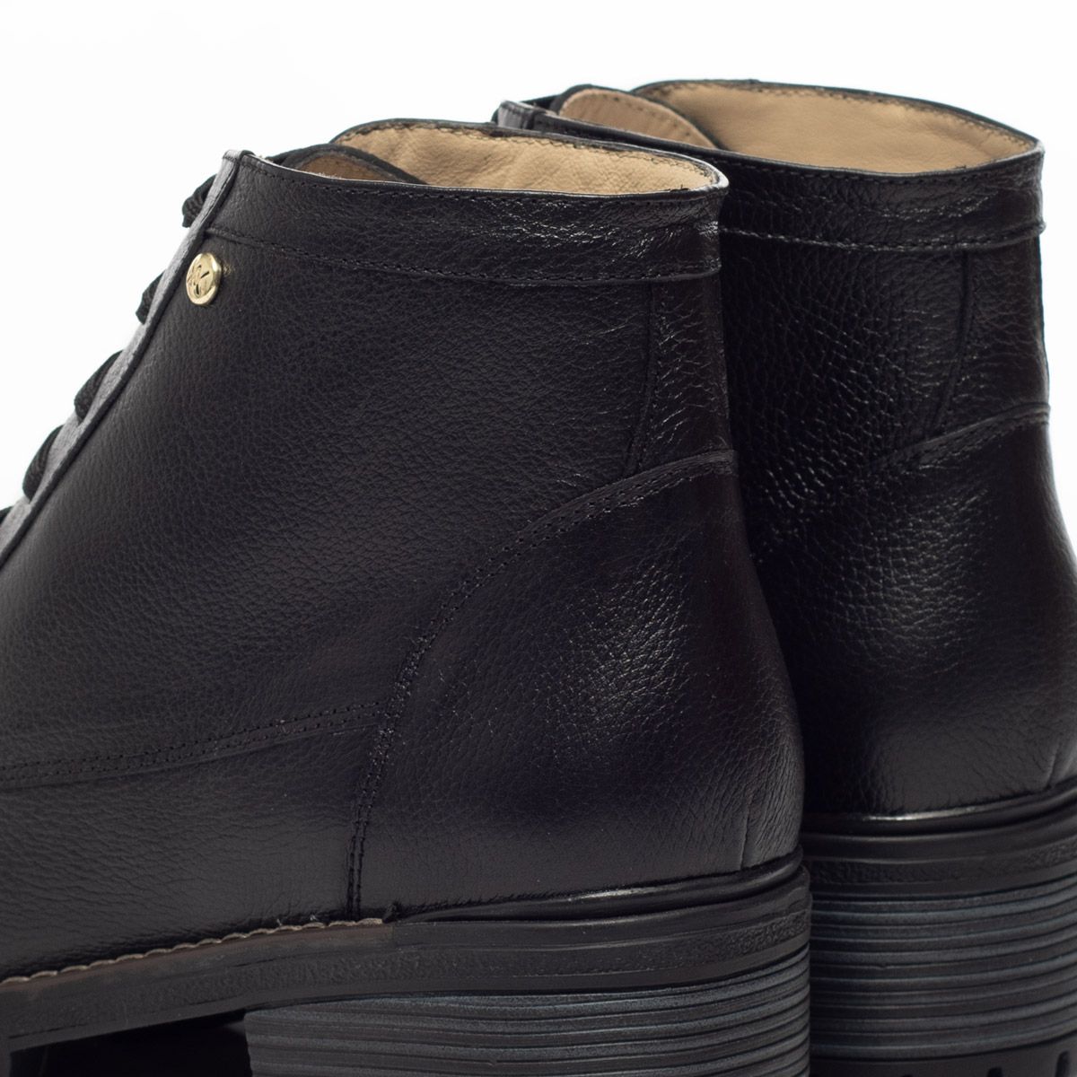 WALKING - Botín de Cuero Negro Mujer KB-TRENZA