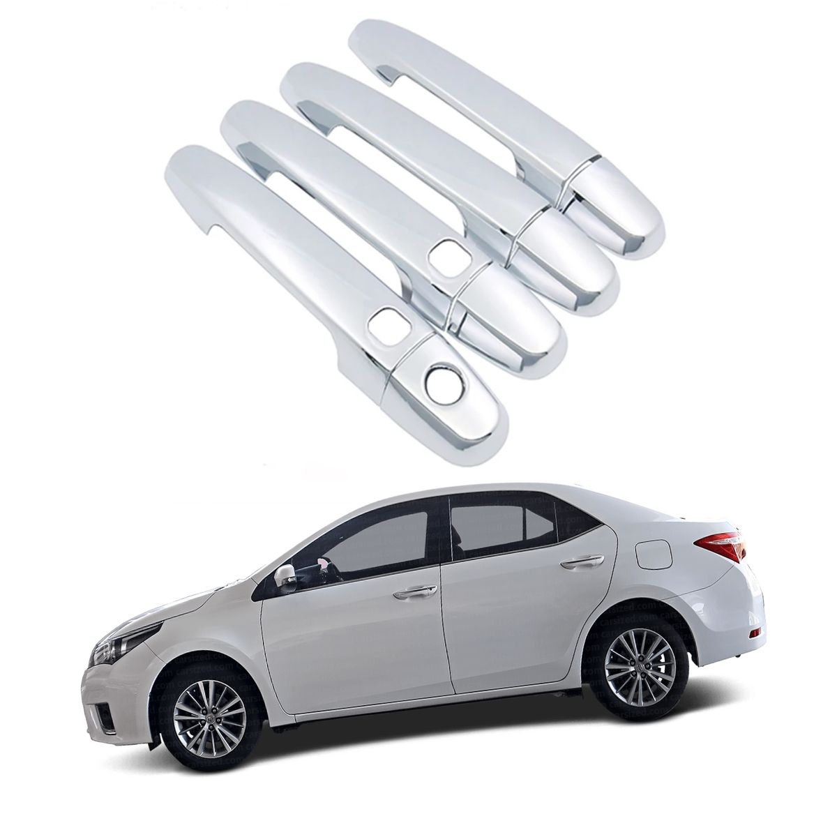 GENERICO - MANIJAS CROMADAS premium para toyota  - COROLLA - 2007-2013