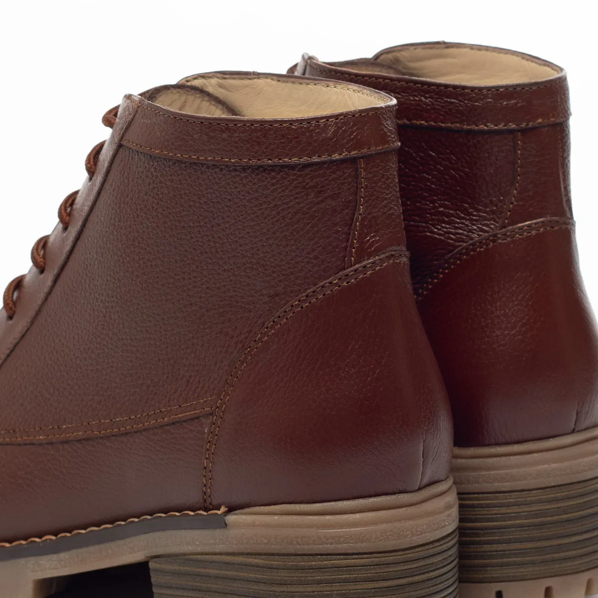 WALKING - Botín de Cuero Canela Mujer KB-TRENZA