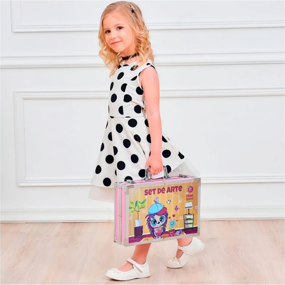 GENERICO - Set de Arte Maleta de Aluminio 132 Piezas Erizo