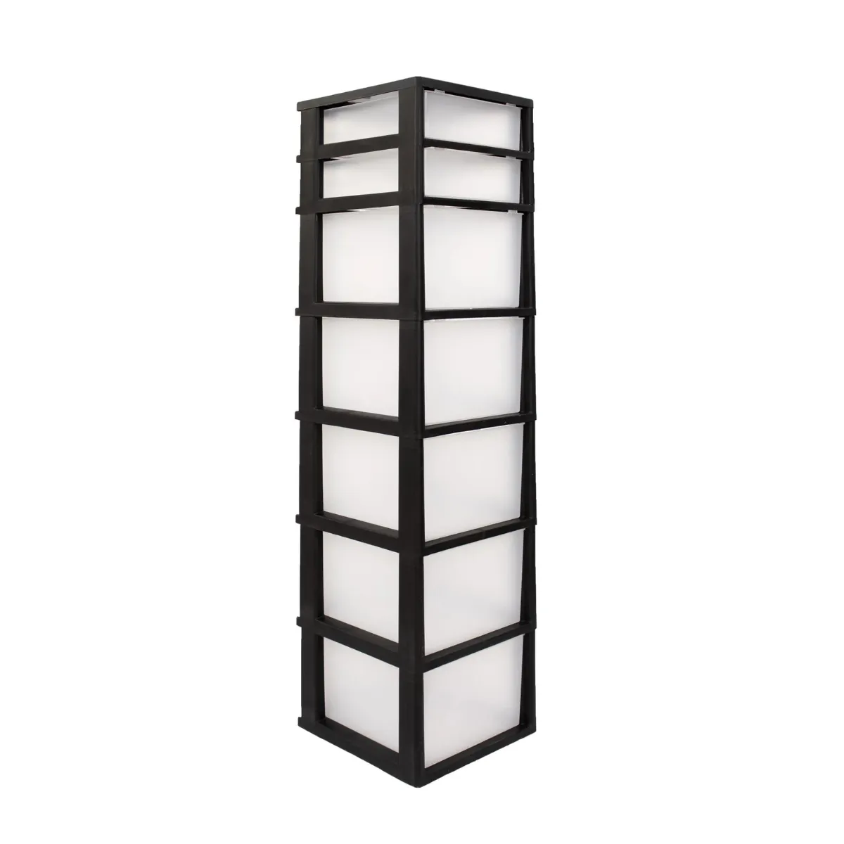 QRUBBER - Cajonera Modular Modelo Eclypse 7 Niveles Color Blanco/Negro - MQ