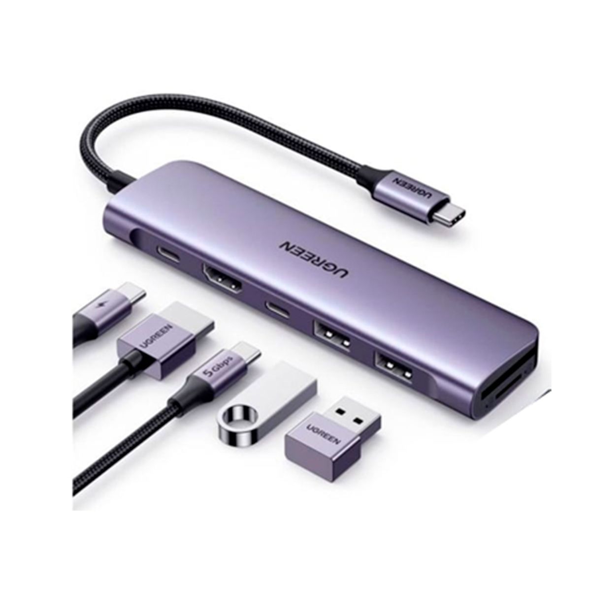 UGREEN - ADAPTADOR HUB UGREEN CM195 DE USB-C A HDMI Y USB-A PN 15214