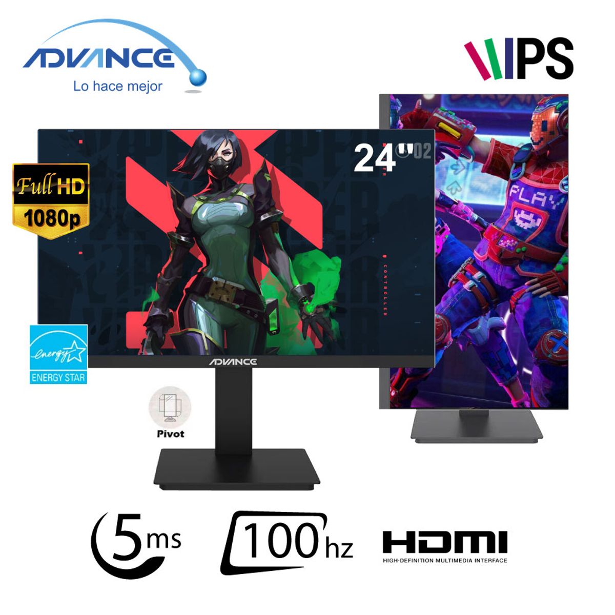 ADVANCE - Monitor flat Advance Pivot ADV-2450S 238 IPS 1920x1080 FHD HDMI