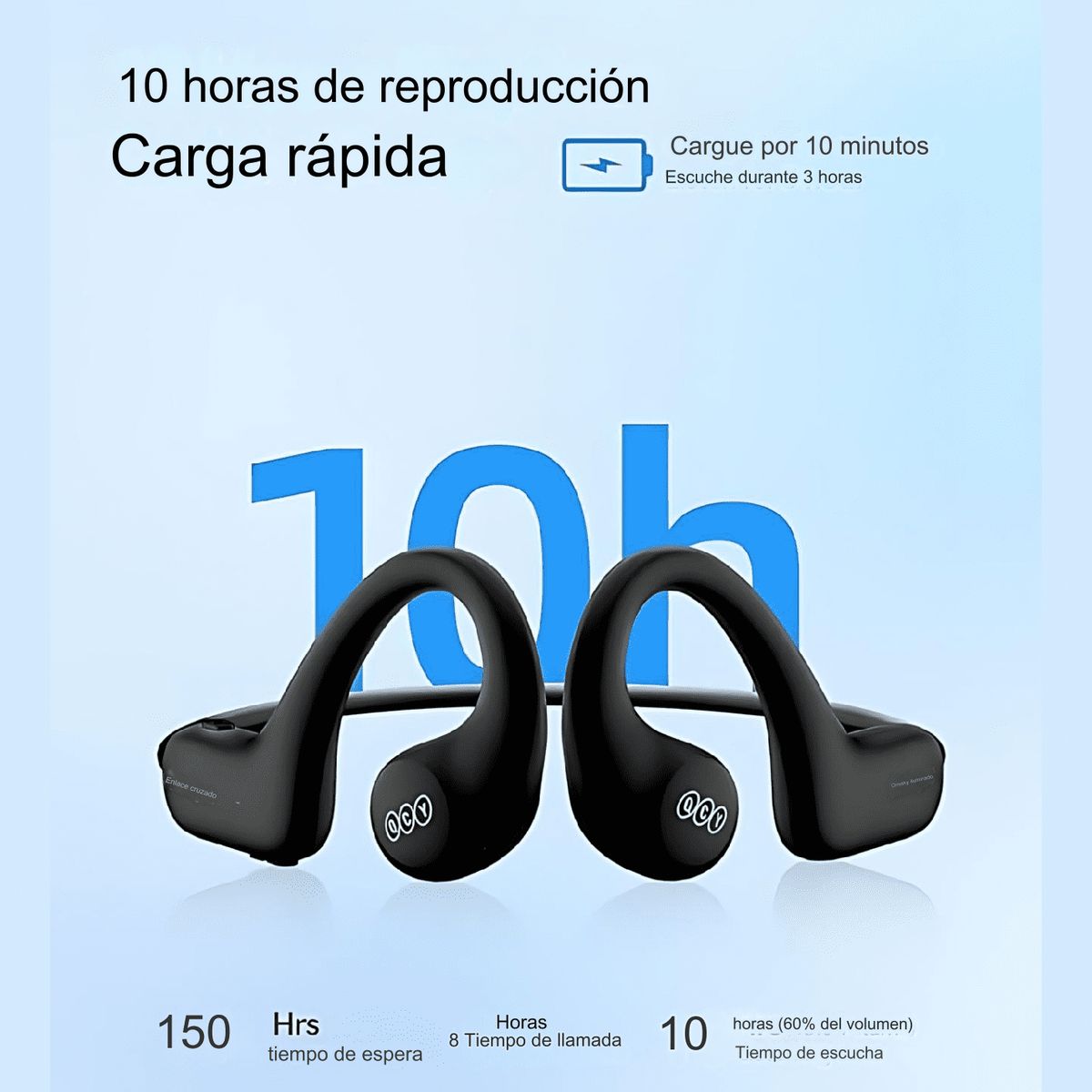 QCY - Audífonos Bluetooth QCY T22 Crossky Link Deportivos Conducción Aerea