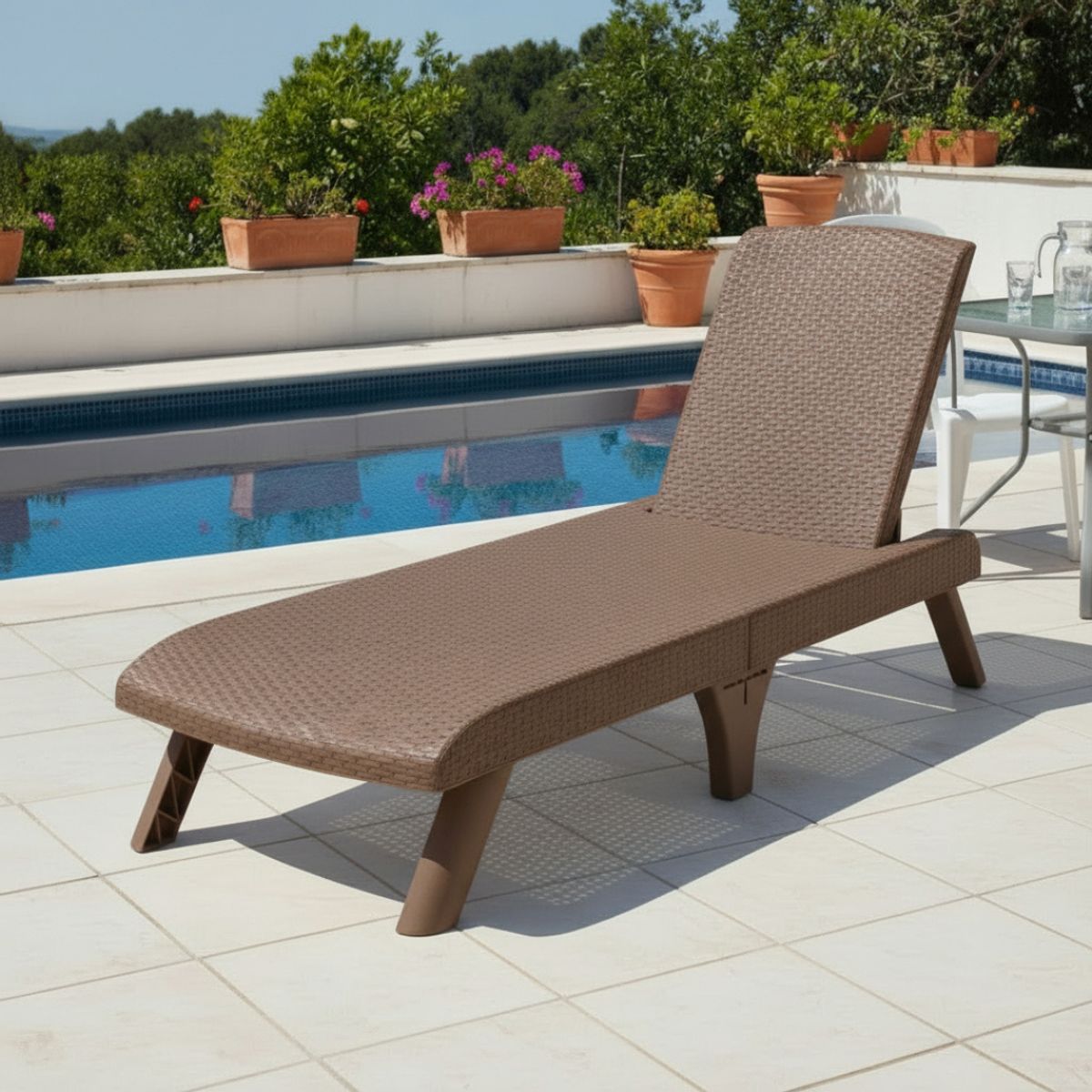 QRUBBER - Tumbona Plegable Modelo Capri Color Mocca - MQ