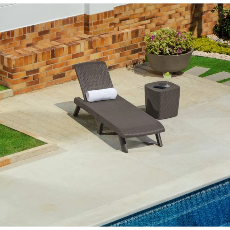 QRUBBER - Cama Asoleadora Plegable Modelo Capri Color Mocca  MQ